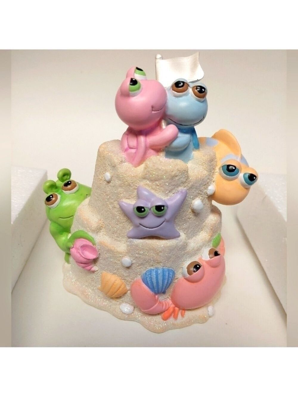 Russ Berrie The Sea Peepers w/ Sand Castle Ceramic Bank